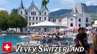 Walking and Driving in Vevey beautiful City in Switzerlandtravel holiday [upl. by Reiser740]