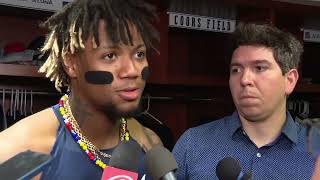 Ronald Acuña Jr explains fan confrontation during game against Rockies [upl. by Herring]