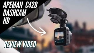 Apeman C420 Dash Cam  Review and Installation [upl. by Roeser472]