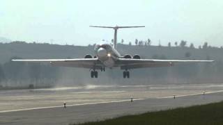 Air Koryo Il62M landing at Pyongyang Airport [upl. by Devitt94]