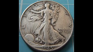 USA 1945 Walking Liberty Silver Half Dollar from WalkerMagnet63 [upl. by Nyrmac]