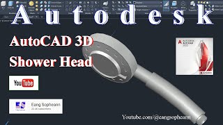 AutoCAD 3D Autodesk 3D Modeling How to drawing shower head sketches [upl. by Fitzhugh]