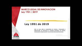 Marco legal de innovación y propiedad intelectual [upl. by Lenad]