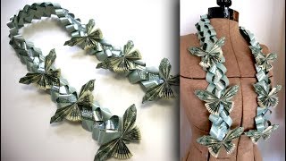 How to Make a Money Butterfly Lei for Graduation  Tutorial [upl. by Aretse]