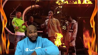 Dave  In The Fire ft Giggs Ghetts Meekz amp Fredo Live at The BRITs 2022  REACTION [upl. by Hammond]