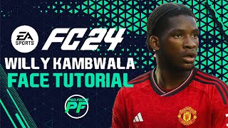 EA FC 24 WILLY KAMBWALA FACE Pro Clubs Face Creation  CAREER MODE  LOOKALIKE MANCHESTER UNITED [upl. by Eillas]