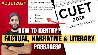 Difference Factual Narrative and Literary Passages  How to Score good in CUET 2024 [upl. by Augusto]