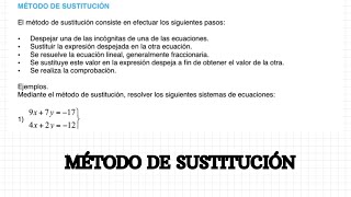 Método de sustitución [upl. by Maddalena]