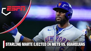 TEMPERS FLARE for Mets 👀 Starling Marte ejected between innings after arguing with ump  ESPN MLB [upl. by Peacock]