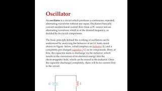 OSCILLATOR IN MALAYALAM [upl. by Kirstin416]