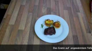 Wie man ein Steak brät  und mit Brennessel Kräuterbutter und Gemüsegratin serviert [upl. by Corwin]