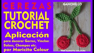 DIY Cómo Tejer Cerezas a Crochet Tutorial por Maricita Colours [upl. by Sugirdor]