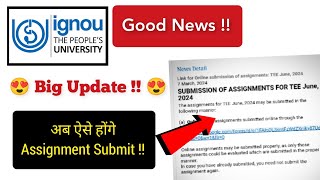 😍 IGNOU June 2024 assignment submission Update for IGNOU Students all detailed information [upl. by Fotzsyzrk]