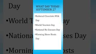 What Day Today  September 27 Shanus All in All shorts informationfactsonthisdayspecialdayyt [upl. by Alison6]