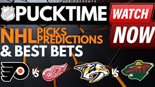 NHL Predictions Picks amp Odds  Flyers vs Red Wings  Predators vs Wild  PuckTime Jan 25 [upl. by Daveen796]