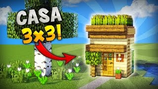 MINECRAFT COMO HACER LA CASA MAS PEQUEÑA QUE SE PUEDE HACER EN SURVIVAL GENIAL PARA TU PRIMER DIA [upl. by Elane]