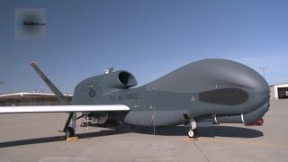 RQ4 Global Hawk UAV  Launching Landing Taxiing and Maintenance [upl. by Aniar]