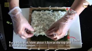 How to make rice and roll Maki and California sushi rolls [upl. by Canale]