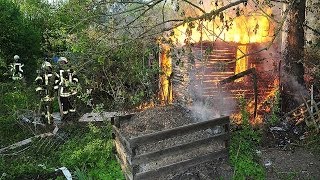 Korbach Gartenlaube am Jakobspfad vollständig abgebrannt [upl. by Llerred]