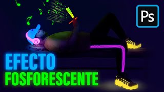 Crea Efectos Fosforescentes  Tutorial de Photoshop efecto neón  Efecto fluorescente  Efecto neón [upl. by Immat]