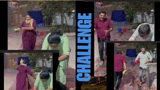 Fill the bottle by using a sponge Vembanadan couples viralvideo challengingvideo shorts [upl. by Kitty]