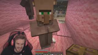 PewDiePie jokes about villager fricking for 13 minutes straight Minecraft [upl. by Einavoj859]