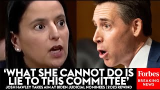 SUPERCUT Josh Hawley Shows No Mercy To Key Biden Judicial Nominees  2023 Rewind [upl. by Uzia907]