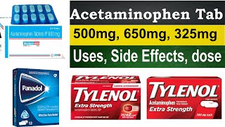 Acetaminophen 500mg 650 mg Tablet  paracetamol tablets ip 500 mg 650 mg Uses side Effects [upl. by Kendrah]