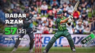 Babar azam 57 35 vs Newzland 1st T20I 2024 Auckland ball by ball Highlights [upl. by Geilich]