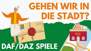 Gehen wir in die Stadt  Wortschatzspiel  DaFDaZ  Wortschatz Stadt [upl. by Digdirb]