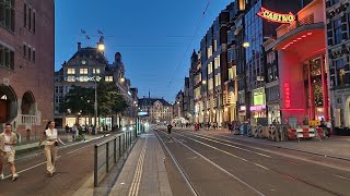 A beautiful evening in Amesterdam Netherlands  Damrok Road and Dam Square at night [upl. by Masuh972]