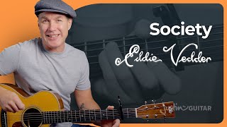 Society by Eddie Vedder  Easy Guitar Lesson  Into The Wild Soundtrack [upl. by Enilav]