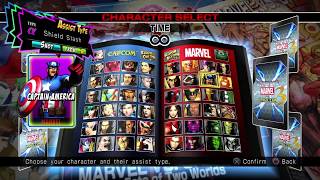 Ultimate Marvel Vs Capcom 3 All characters select screen [upl. by Lucho]