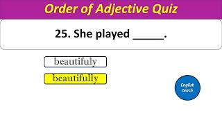 Improve Your English 40  Question Adjective Quiz 1 with Answers [upl. by Comstock883]