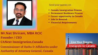 Canada Immigration and PR process MrNat Shriram MBA RCIC  CANextca  வெற்றி படிக்கட்டு [upl. by Yruok734]