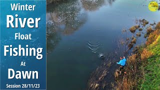 Winter River Float Fishing With Bread  Frosty Dawn On The Avon  281123 Video 452 [upl. by Anivas]