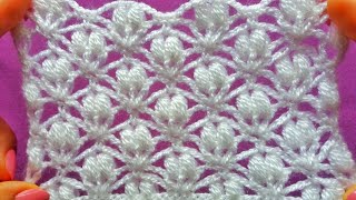 Easy Crochet PatternMotivos y puntadas para BlusaBufanda a Crochépatrón a ganchilloMuestra 98 [upl. by Tocs]