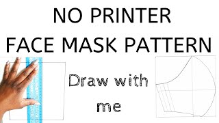 FACE MASK PATTERN SIMPLE Tutorial  Easy Instructions ✏️ DRAW WITH ME ✏️ TEMPLATE [upl. by Nauqram783]