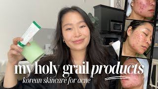 my updated HOLY GRAIL skincare products  how I heal active breakouts adult acne and scarring [upl. by Ennoirb]