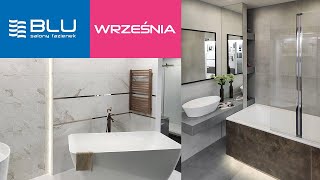 Salon łazienek BLU we Wrześni  ekspozycja 340m2 wyposażenia łazienek  Łazienka płytki ceramika [upl. by Atisor]