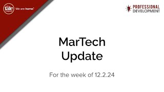 MarTech Update Week of Dec 2nd [upl. by Stew675]