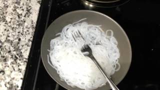 Cooking Shirataki Noodles aka Skinny Noodles aka Miracle Noodles [upl. by Annaxor916]