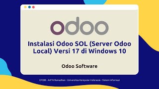 Odoo 17  Instalasi Odoo SOL Server Odoo Local versi 17 SIB X PT Ctech ERP Indonesia [upl. by Dyolf]