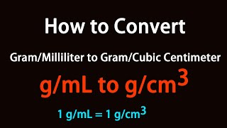 How to Convert GramMilliliter to GramCubic Centimeter [upl. by Lednem]