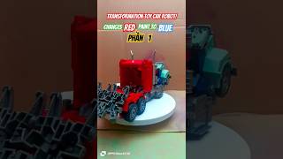 Transforming Toy Car Robot Changes Red Paint to Blue Part 1 [upl. by Riki]