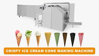 Crisp Ice Cream Cone MakerAutomatic Sugar Cone Production LineWaffle Ice Cream Cone Making Machine [upl. by Mcmullan]