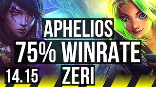 APHELIOS amp Sona vs ZERI amp Braum ADC  75 winrate 8310  EUW Master  1415 [upl. by Esihcoc]