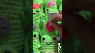 Crochet Leggy Froggy with Heart Pocket 💚 amigurumi customgifts crochetfrog handmade [upl. by Yraek]