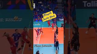 Earvin NGapeth Double Block volleyball volley sports haikyuu europeanvolleyball [upl. by Jaella888]