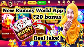 New Rummy World App Rummy World Slots New Teen Patti Rummy World App Real fake [upl. by Enicar]